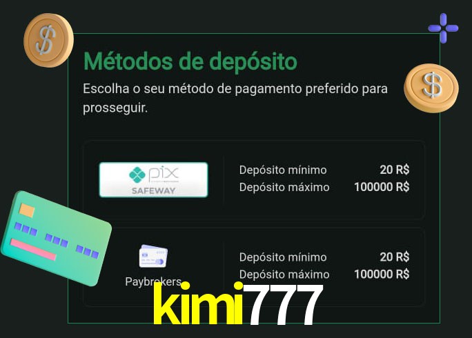 O cassino kimi777 oferece uma grande variedade de métodos de pagamento